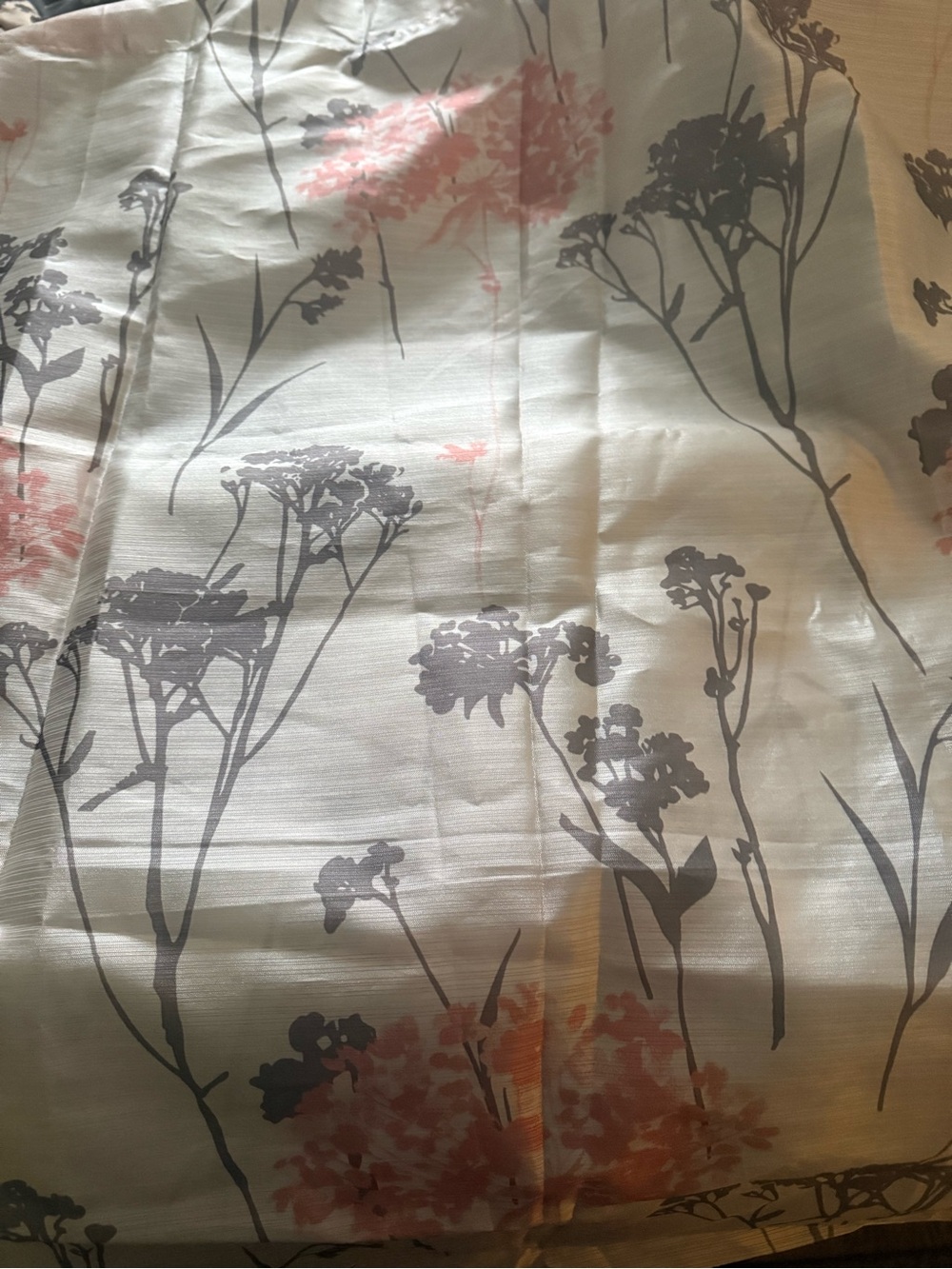 Kensie Floral Curtain Panel in Gray and Pink